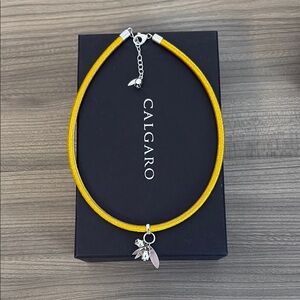 Gold Necklace with Silver Charms
